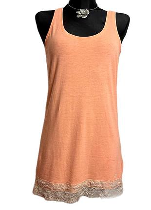 Винтажная длинная майка с кружевом vintage 2000s y2k