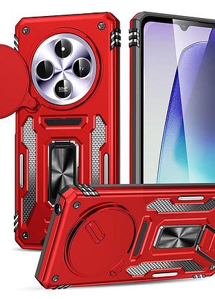 Ударопрочный чехол camshield army ring для xiaomi redmi 14c / a4 / poco c75 красный / red