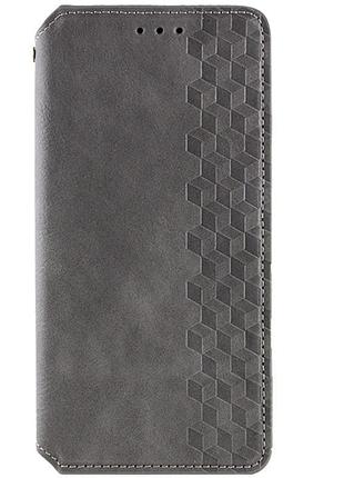 Кожаный чехол-книжка getman cubic (pu) для samsung galaxy a07 серый