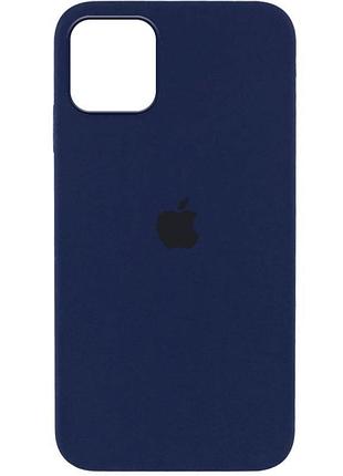 Чехол silicone case full protective (aa) для apple iphone 12 pro / 12 (6.1") синий / deep navy