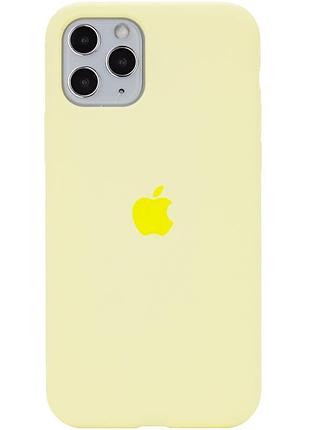 Чехол silicone case full protective (aa) для apple iphone 11 pro max (6.5") желтый / mellow yellow