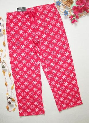Теплые флисовые домашние штаны батал принт снежинки george ⛄❄️⛄