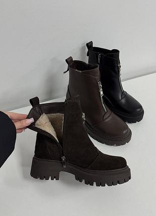 Ботинки натуральная замша кожа