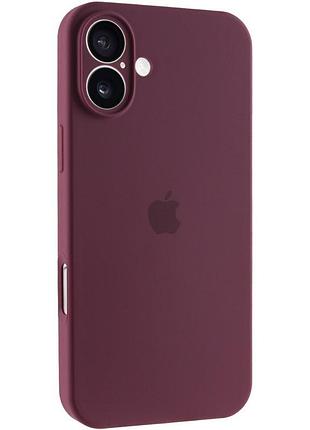 Чохол silicone case full camera protective (aa) для apple iphone 16 (6.1") бордовий / plum