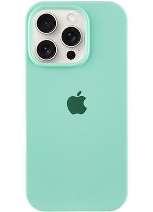 Чехол silicone case full protective (aa) для apple iphone 15 pro (6.1") бирюзовый / turquoise