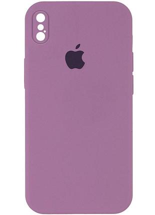 Чехол silicone case square full camera protective (aa) для apple iphone xs max (6.5") лиловый / lilac pride