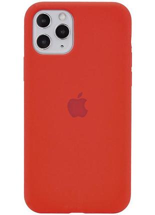 Чехол silicone case full protective (aa) для apple iphone 11 pro max (6.5") красный / dark red