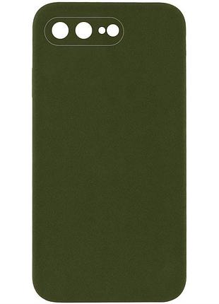 Чехол silicone case square full camera protective (aa) nologo для apple iphone 7 plus/8 plus (5.5") зеленый / dark olive