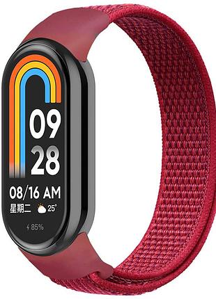 Ремешок nylon new для xiaomi mi band 8/9/10 red