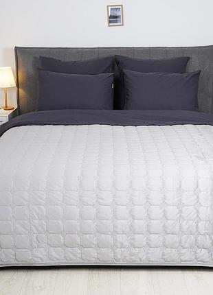 Покрывало стеганое viluta велюр 210х240 (+ наволочки 50х70 2 ед.) light grey