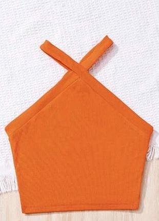 Кроп топ с перекрестными бретельками для девочек shein 8 лет / 122-128 см
