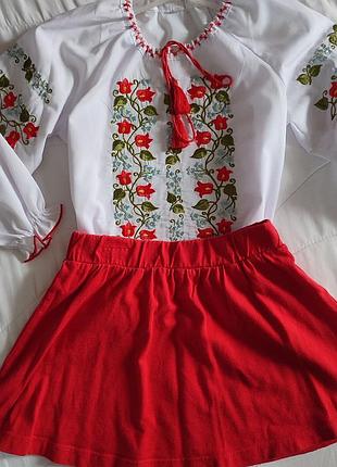 Вышиванка на девочку 98 см (юбка в подарок)