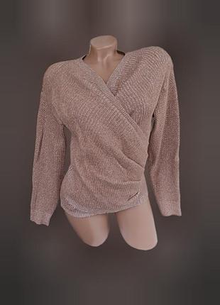 Стильная коричневая кофта женская на запах