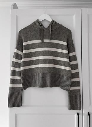 Светр-худі primark у смужку 🩶🤍
