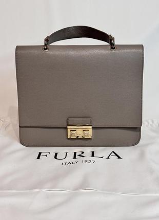Furla шкіряна сумка середнього розміру з короткою ручкою