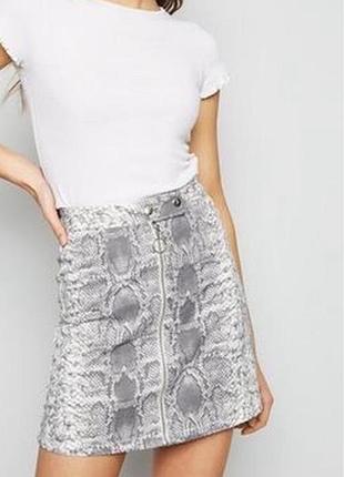 Джинсовая юбка new look с молнией