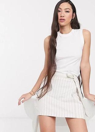 Юбка в полоску asos лен хлопок