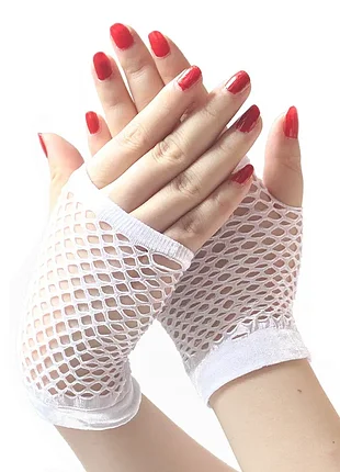 Митенки в сеточку honey fashion accessories xs/s/m белые 30к002