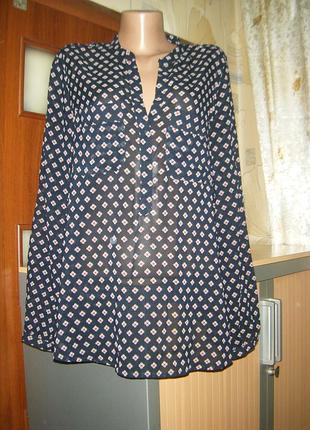 Легкая шифоновая блуза в яркий принт, размер xl - 18 - 52