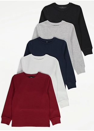 Регланы в рубчик для парней от george белый и синий