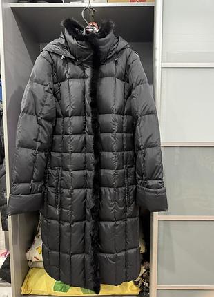 Жіноче зимове пальто пухове з норкою