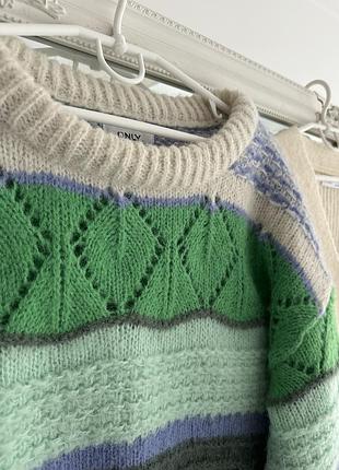 Ажурний смугастий светр 3