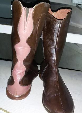 Think ! (австрія) -чудові коричневі шкіряні чоботи  р.40 (26,5см)