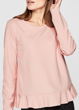 Женская пудровая блуза из креповой ткани s.oliver