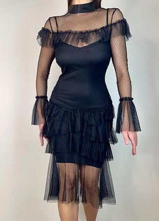 Распродажа платье hope &amp; ivy меди сетчатое с оборками