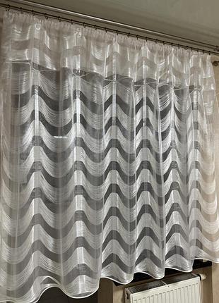 Готовая короткая тюль на кухню до подоконника. короткая кухонная тюль