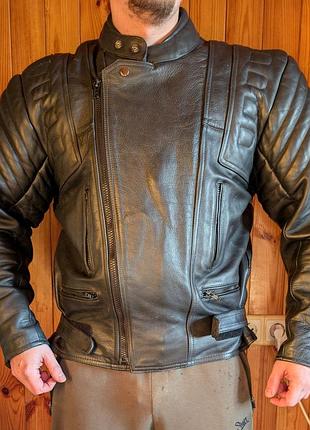 Шкіряна мотокуртка euro style 48 size ідеальний стан, натуральна шкіра