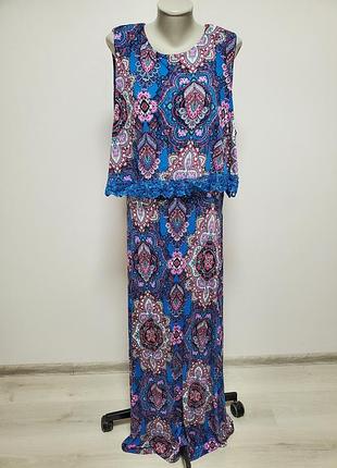 Гарне брендове трикотажне віскозне плаття довге