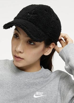 Кепка унисекс nike sportswear heritage86 black dv5434-010 флисовая теплая зимняя