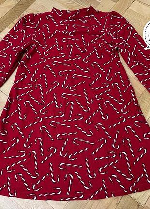 Сукня в новорічний принт 5-6років