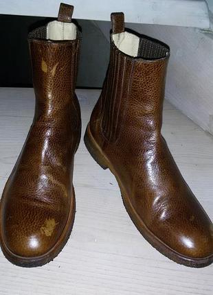 Angulus (denark) - cтильные кожаные коричневые ботинки-челси р. 38 1/2 (25 см)