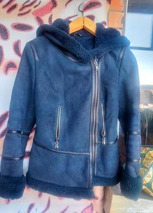 Женский кожаный пылесборник с капюшоном дубленка натуральная кожаная на кирпичное дубленка на овчине авиатор натуралка дубленка зимняя