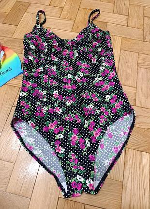 Купальник женский слитный, цветочный принт bhs 38 (10), купальник для спорта, бассейна, пляжа