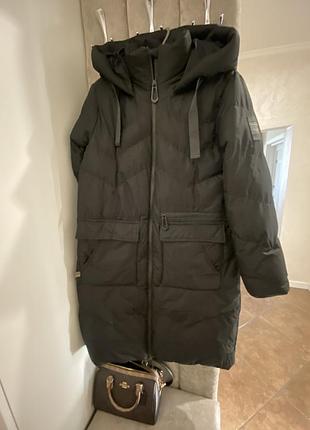 Пуховик чорний amisu 36 розмір