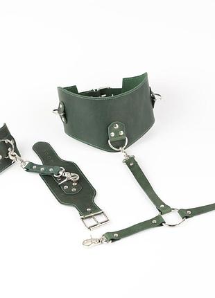 Шкіряний набір kit-2 зелений edena