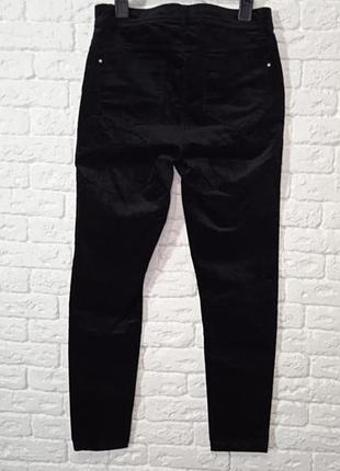 Черные микро вельветовые бархатные брюки/джинсы скинни clockhouse