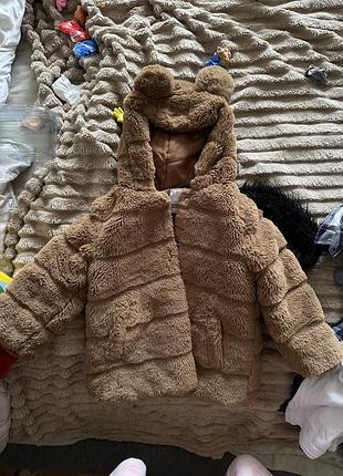 Шубка для дівчинки ведмедик коричнева 92 primark