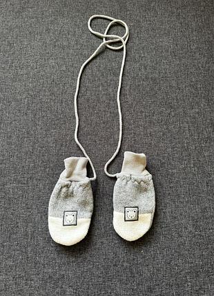 Флісові рукавиці на шнурку