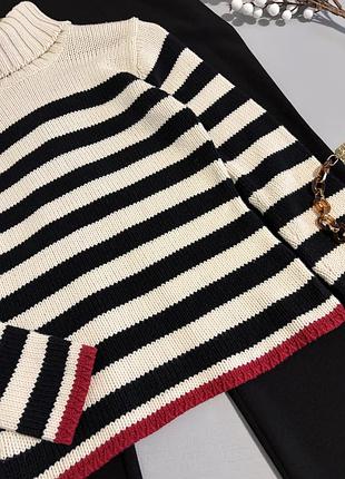 Оригинальный свитер в полоску mango 2