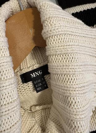 Оригинальный свитер в полоску mango 6