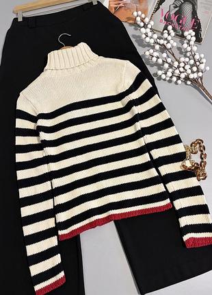 Оригинальный свитер в полоску mango 4