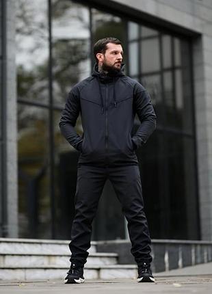 Зимовий спортивний костюм softshell black  (темно синій) вт6938(k5 4 - 01)