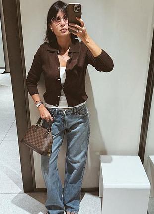 Коричневий  кардиган на гудзиках приталеного силуету zara
🌷🌷🌷🌷🌷🌷🌷🌷