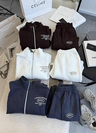 Теплі актуальні жіночі спортивні, прогулянкові костюми,  тринитка на флісі