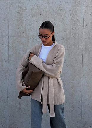 Кардиган с поясом