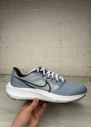 Модные беговые кроссовки nike air zoom pegasus 39 серо-голубые